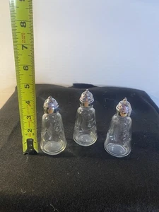 Juego de 3 cocteleras de sal y pimienta de cristal vintage Princess House - Imagen 1 de 4