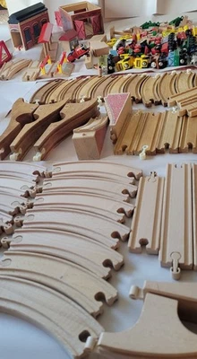 Large Lot 100+  Vintage Brio Train Set plus track, station, signs and more - Image 1 of 4