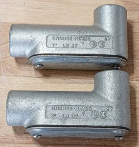Lot of 2  Crouse Hinds  LB 37  SA Condulet Conduit Outlet Body  1"  With Covers - Bild 1 von 5