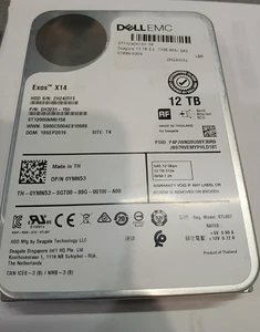 Dell YMN53 0YMN53 ST12000NM0158 SEAGATE Exos X14 12TB 512e 7.2k SAS 12Gbps HDD - Picture 1 of 1
