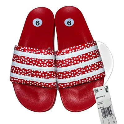Adidas Adilette W Slides Women's 9 Red White FX5921 Made in Italy - Image 1 of 4
