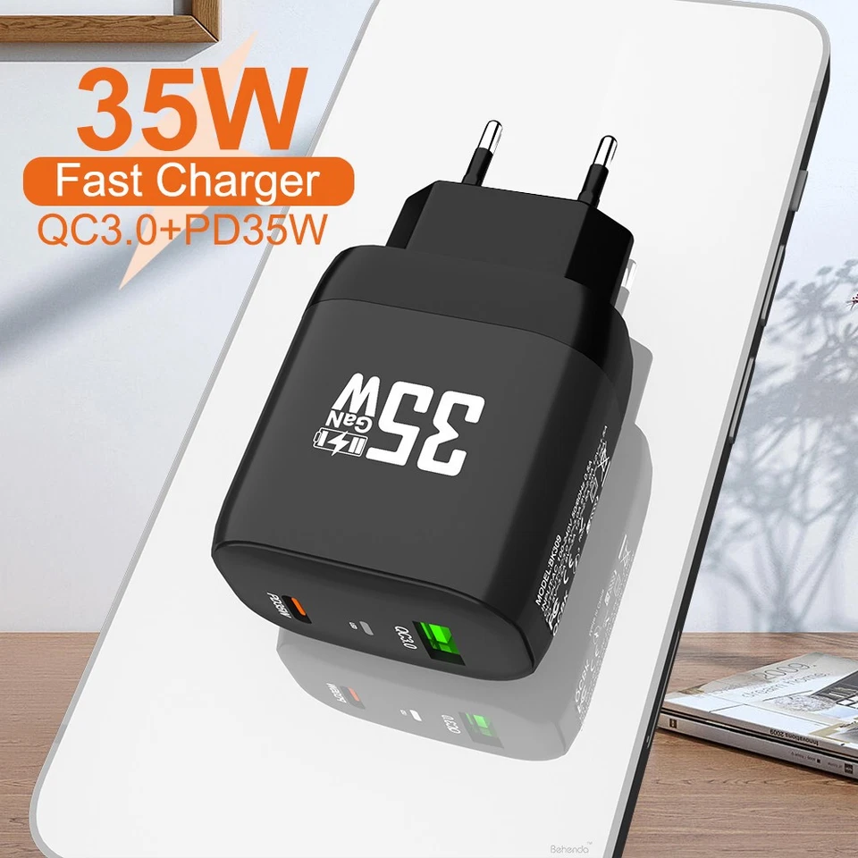 Maleyin 35W Schnell Ladeadapter USB-C + USB-A Ladegerät Netzteil Poweradapter - Bild 1 von 4