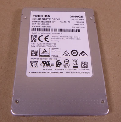 TOSHIBA 3840GB KHK61RSE3T84 SSD SATA 6G TLC 7mm 2.5" 3.84TB - Image 1 of 2