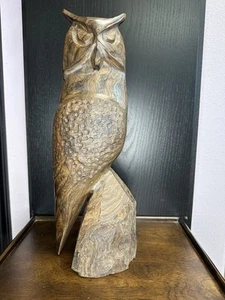 Ironwood Carved Owl - 15” inches Tall - Carving Figurine -MCM Sculpture Décor - Picture 1 of 17