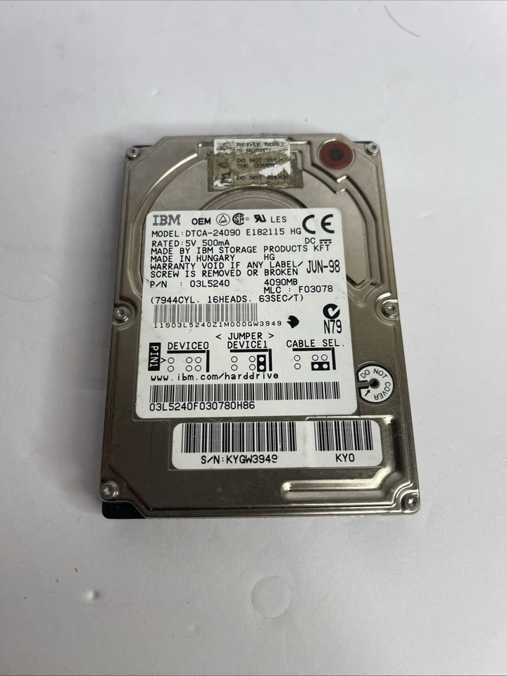 IBM HDD DTCA-24090 E182115 HG - Image 1 of 4