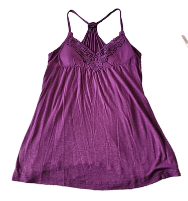 Vestido de noche vintage Apt 9 para mujer mediano púrpura espalda en T crochet encaje algodón suave Foto 1 de 4