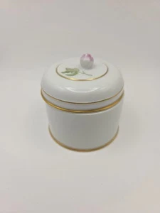 Furstenberg Germany Delicate Porcelain Sugar Dish With Lid Rose Finial - Picture 1 of 9