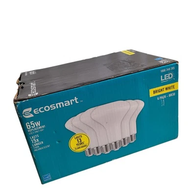 EcoSmart 65-Watt BR30 Dimmable LED Flood Light Bulb Bright White (6-Pack) - Image 1 of 4
