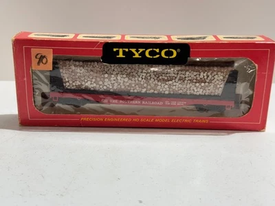 VINTAGE TYCO MANTUA USA FLAT CAR SOUTHERN W/PULPWOOD  LOAD T334A W/BOX 1860 HO - Image 1 of 3