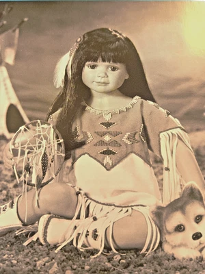 MUÑECA DE PORCELANA NATIVA AMERICANA ASHTON DRAKE "SABIDURÍA DEL LOBO" Foto 1 de 4