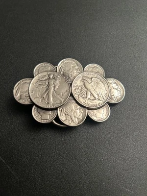 Silver Half dollar Belt Buckle The Great American Buck company  - Image 1 of 4