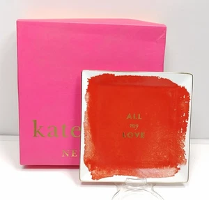 Kate Spade Lenox Porcelain Posy Court Red Square  6” Plate ALL MY LOVE - Picture 1 of 3