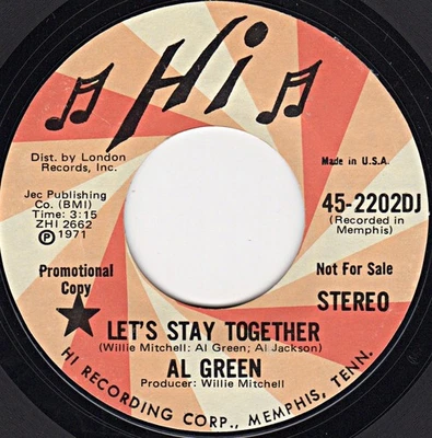 "LET'S STAY TOGETHER" Promo, mono version/stereo ver. NEVER PLAYED! NM - Image 1 of 4