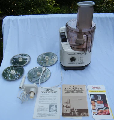 Vintage Moulinex La Machine Food Processor LM5 with Attachments & Manual EUC - Image 1 of 4