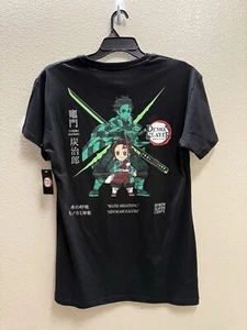 Demon Slayer Shirt Mens Large Black Anime Cartoon Graphic 22X30” - Picture 1 of 7