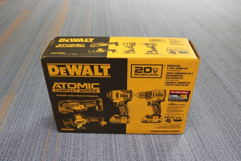 DeWalt DCK486D2 20V MAX ATOMIC Li-Ion Cordless Brushless 4-Tool Combo Kit - Image 1 of 2