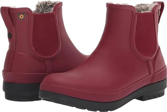 BOGS Damen Amanda Plüsch II Chelsea Stiefel Rain Cranberie UK 7 US10 BRANDNEU MIT ETIKETT