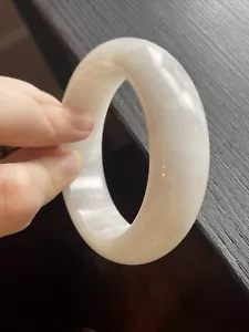 Natural Snowflake White Gemstone Bangle 54 Mm Bracelet - Picture 1 of 11