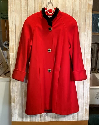 Vintage Jofeld Women’s Long Wool Coat Red Size Medium Old Money Mob Wife  - Image 1 of 4