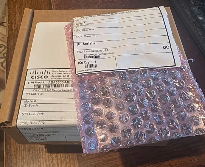 Cisco 512MB Memory Upgrade For ASA 5505 ASA5505-MEM-512 - Image 1 of 1