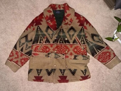Chaqueta Polo Ralph Lauren Azteca Cinturón Talla Grande Rara Impresionante Estampado Hecha en EE. UU. Foto 1 de 4