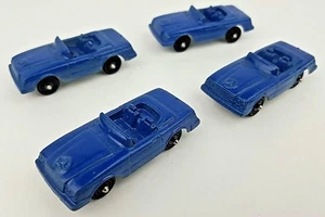 (4) Vintage Tootsietoy Miniature Blue Metal Mercedes Benz 450SL Convertible Cars - Picture 1 of 8