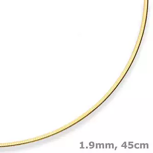 1,9mm Tondakette Ovalo Collar Omega-Maduro Collar De 585 Oro Amarillo 45cm - Imagen 1 de 3