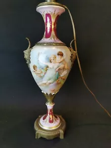 Splendido Grande Vaso a stile Sevres in Porcellana Dorato Bronzo Altezza 52 cm - Foto 1 di 13