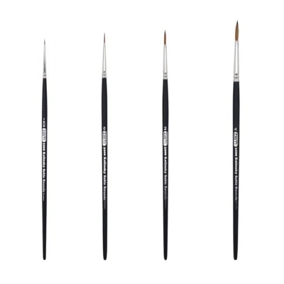 AS-84 Kolinsky Pure Sable Detail Artist Paint Brush Rounds Set 4 pcs - Image 1 of 4