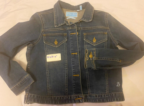 VETEMENTS Draper James Giacca Denim Grande Dolce Sud Classico Jeans "D" Bottoni Oro