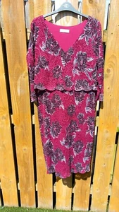 Beautiful Marks and Spencer Per Una dress in plum & grey lace, size 14. Worn x1 - Picture 1 of 8