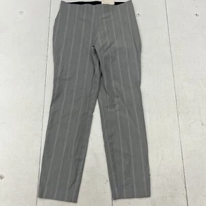 A New Day Gray White Stripe High Rise Skinny Ankle Dress Pants Womens Size 6 R - Picture 1 of 9