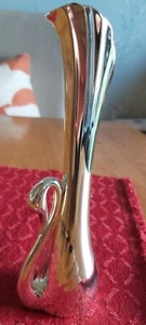 Silver Plated Swan Bud Vase - Picture 1 of 5