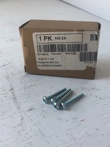 PHILLIPS PAN HEAD MASCHINENSCHRAUBEN 8-32 X 1 1/4 ZOLL ZINKSCHRAUBEN BOX MIT 100 NEU IM KARTON - Bild 1 von 2