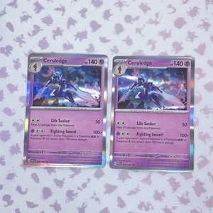 2x Pokemon TCG Ceruledge 040/091 Paldean Fates Rare Holo NM/M - Picture 1 of 3