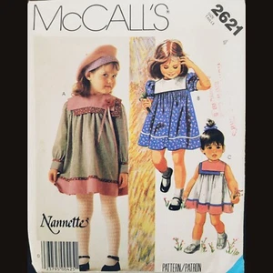 Abito bambina vintage Nanette for McCall's modello #2621 taglia 4 TAGLIATO - Foto 1 di 5