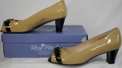 Walking Cradles Rose Petals Bronte Nude Patent Leather Peep-Toe Pump Size 7.5 W - Image 1 of 4