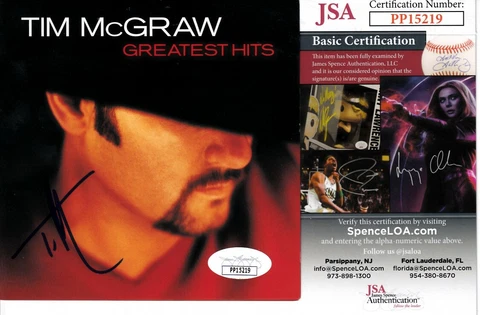 Tim McGraw autographed signed autograph auto Greatest Hits CD booklet (JSA COA) Cover