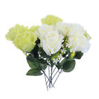 Artificial Rose Bouquet for Wedding & Party (White+Light Green)