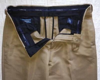 Pantalones de vestir Croft & Barrow de diseñador TAN para hombre talla 34 x 29 frente plano * Foto 1 de 4
