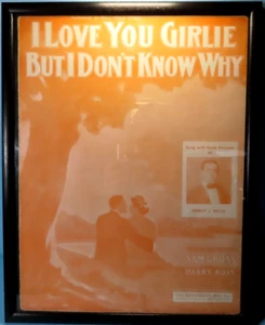 Gross & Ross Framed Sheet Music "I Love You Girlie but I Don't Know Why" 1908 - Picture 1 of 6