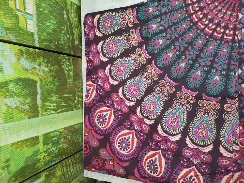 Tapiz Mandala - Algodón Pavo Real Colgante de Pared Decoración Boho Foto 1 de 1