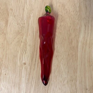 Delicate Blown Glass Red Chili Pepper Ornament Suncatcher • Very NIce - Picture 1 of 6