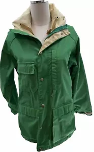 Woolrich Rain Jacket Women’s Size Small Zip Snap Cinch Hood Camping Normcore - Picture 1 of 12