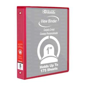Case of 24 Red 1" Binders - NEW 3-Ring Folders w/ 2 Pockets - Organize in Style - Picture 1 of 2