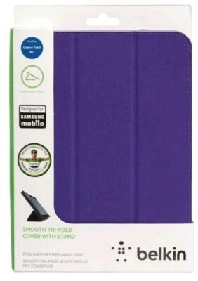 Belkin Samsung Galaxy Tab 3 10.1 Smooth Tri-Fold Case - Purple - P5210 P5220 - Image 1 of 3