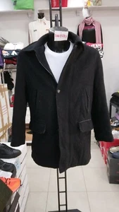 GIACCONE ARTIGIANALE Uomo Man Misto Cashemere Nero VINTAGE tg 52 MON1577LZ - Picture 1 of 8