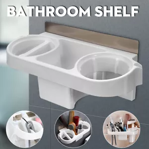 Bathroom Hair Dryer Storage Organizer Rack Curling Iron Comb Holder Wall Mounted - Picture 1 of 9