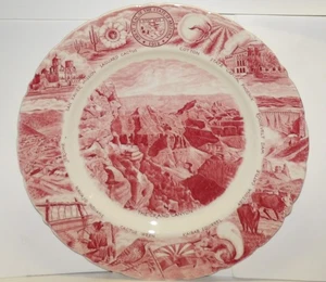 Vintage Johnson Brothers The Arizona Plate 10.5" Red ~ Grand Canyon - Picture 1 of 5
