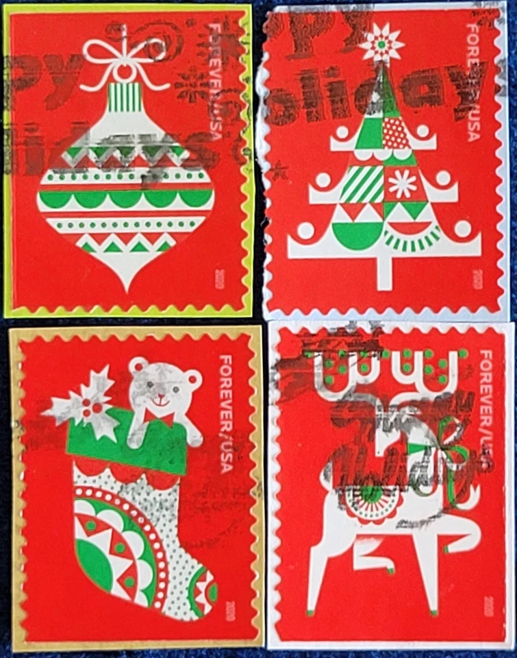 US Stamps 2020 Holiday Delights Set of 4 Forever Used On Paper #5525-8 Christmas - Image 1 of 1